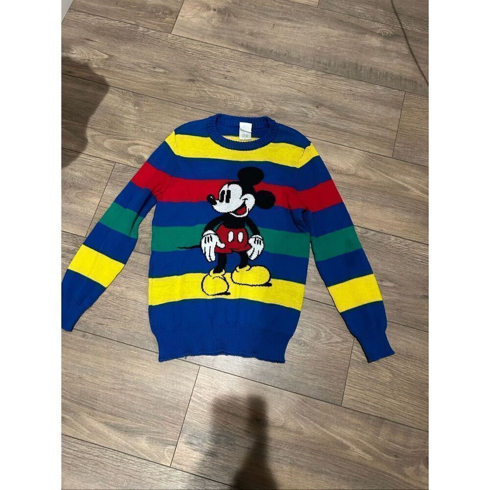 Disney Sweater Sweatshirt Kid Mickey Striped Knit